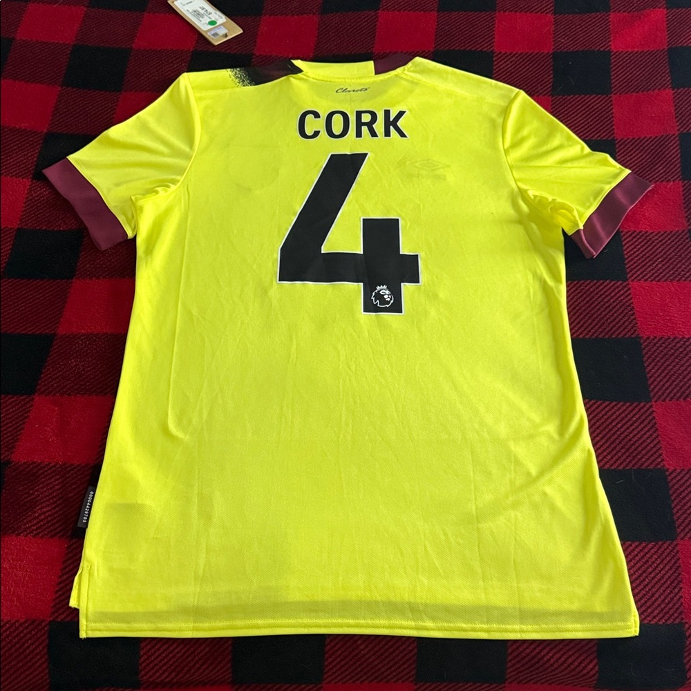 Burnley FC #4 Jack Cork 2023-24 Umbro Premier League Away Jersey